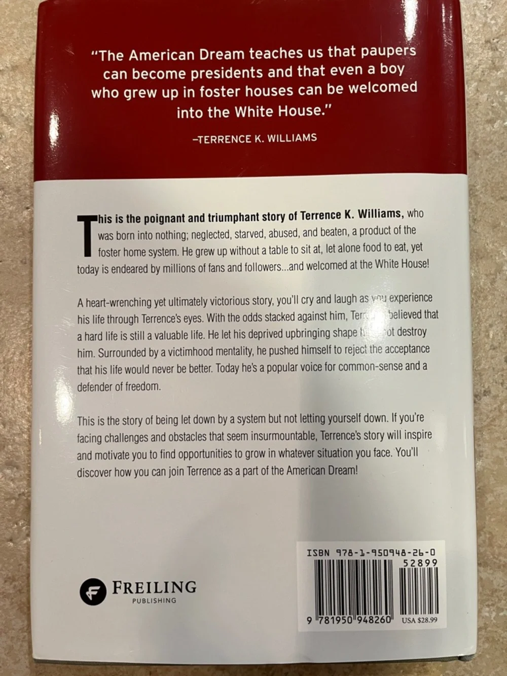 Autographed “From the Foster House to the White House” By Terrence K. Williams